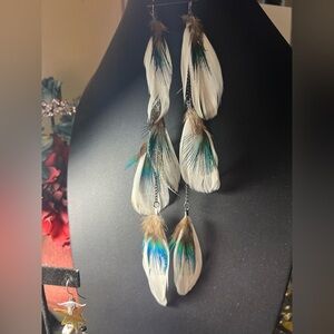Elegant Feather Drop Earrings